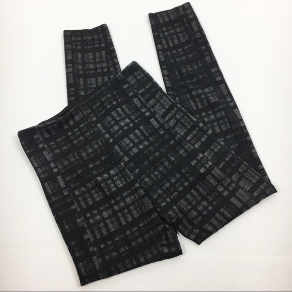 Lysse Center Seam Ponte Leggings Charcoal Check - Picture 4 of 8